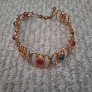 Gold Colored Choke Style Necklace